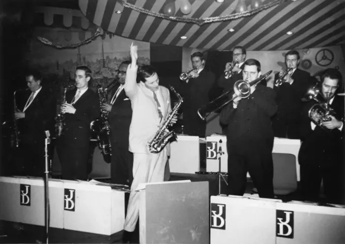 Framed Print : John Dankworth Band, Sunday night sessions, Marquee Club, London, 1960. Creator: Brian Foskett Framed Print : John Dankworth Band, Sunday night sessions, Marquee Club, London, 1960. Creator: Brian Foskett