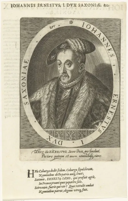 Framed Print : John Ernest (1521-1553), Duke of Saxe-Coburg, 1601. Artist: Custos, Dominicus (1560-1612) Framed Print : John Ernest (1521-1553), Duke of Saxe-Coburg, 1601. Artist: Custos, Dominicus (1560-1612)