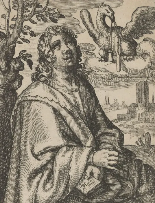 Framed Print : John, from The Four Evangelists, 1610-20. Creator: Petrus Feddes Framed Print : John, from The Four Evangelists, 1610-20. Creator: Petrus Feddes