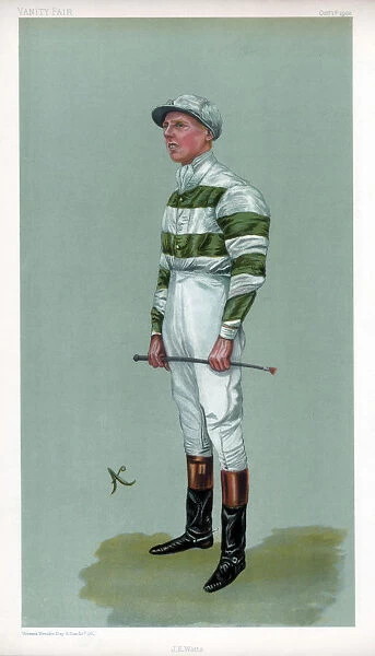 John Evelyn Watts, British jockey, 1903. Artist: Ao