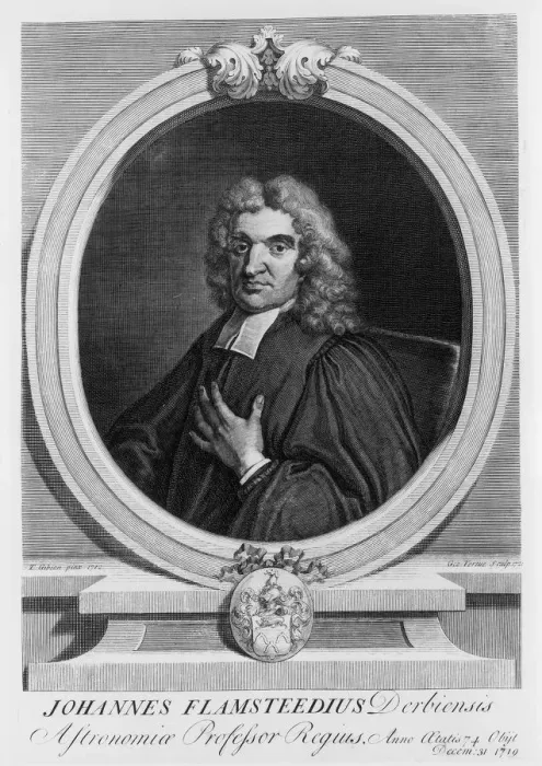 Framed Print : John Flamsteed, astronomer, 1712. Artist: George Vertue Framed Print : John Flamsteed, astronomer, 1712. Artist: George Vertue