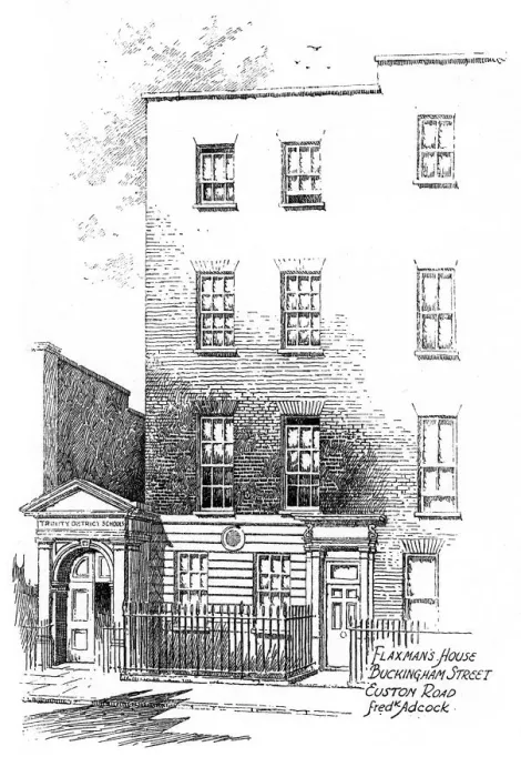Framed Print : John Flaxmans house, Buckingham Street, Euston Road, London, 1912. Artist: Frederick Adcock Framed Print : John Flaxmans house, Buckingham Street, Euston Road, London, 1912. Artist: Frederick Adcock