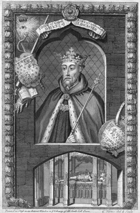 Framed Print : John of Gaunt, 1st Duke of Lancaster, (18th century). Artist: George Vertue Framed Print : John of Gaunt, 1st Duke of Lancaster, (18th century). Artist: George Vertue