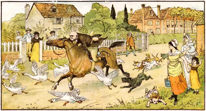 Framed Print : John Gilpin riding to Edmonton, 1878. Artist: Randolph Caldecott Framed Print : John Gilpin riding to Edmonton, 1878. Artist: Randolph Caldecott