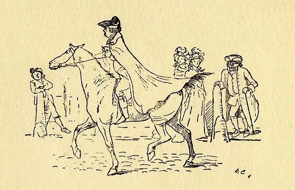 John Gilpin sets out on his journey to Edmonton, 1878, (c1918). Creator: Randolph Caldecott
