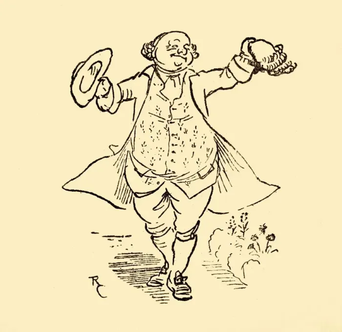 Framed Print : John Gilpins friend lends him a wig and a hat, 1878, (c1918). Creator: Randolph Caldecott Framed Print : John Gilpins friend lends him a wig and a hat, 1878, (c1918). Creator: Randolph Caldecott