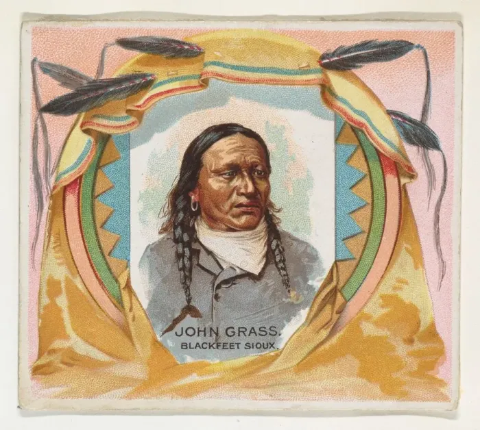 Framed Print : John Grass, Blackfeet Sioux, from the American Indian Chiefs series (N36) for Allen & Framed Print : John Grass, Blackfeet Sioux, from the American Indian Chiefs series (N36) for Allen &