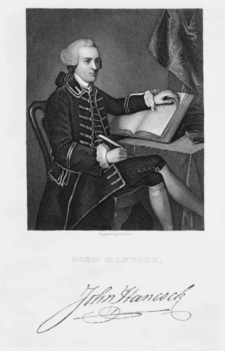Framed Print : John Hancock, American statesman, (19th century). Artist: John B Forrest Framed Print : John Hancock, American statesman, (19th century). Artist: John B Forrest