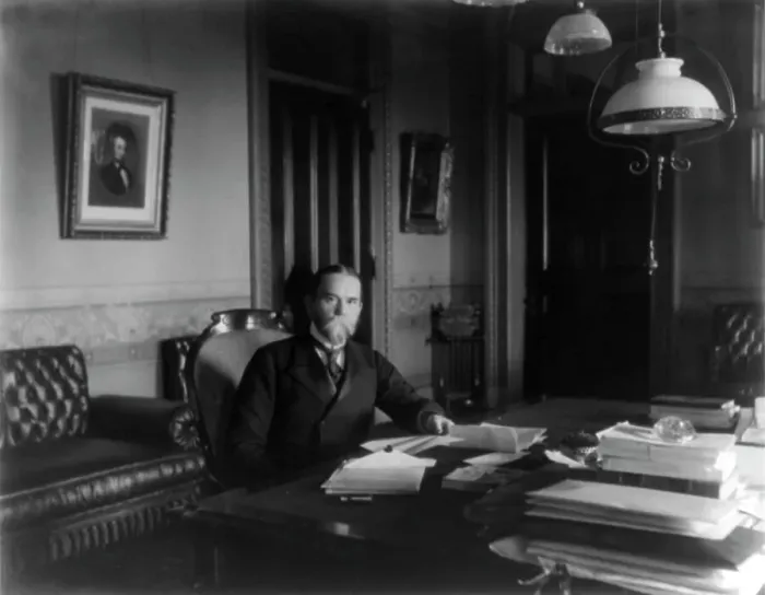 Framed Print : John Hay, 1838-1905, between 1890 and 1905. Creator: Frances Benjamin Johnston Framed Print : John Hay, 1838-1905, between 1890 and 1905. Creator: Frances Benjamin Johnston
