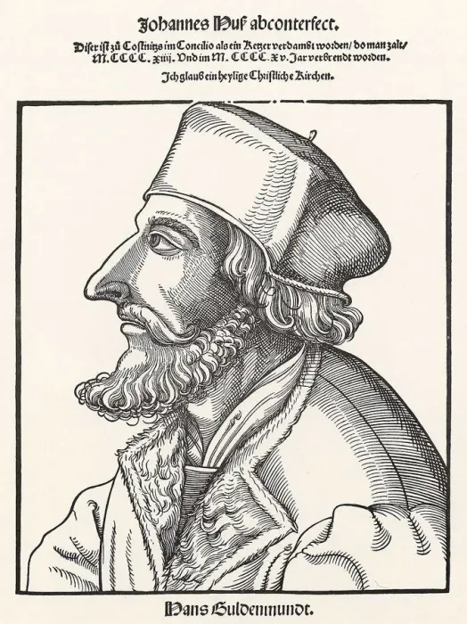 Framed Print : John Hus. Artist: Schoen, Erhard (1491-1592) Framed Print : John Hus. Artist: Schoen, Erhard (1491-1592)