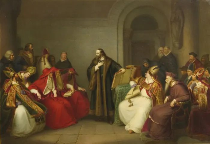 Framed Print : John Hus before Council of Constance, End of 19th century. Artist: Anonymous Framed Print : John Hus before Council of Constance, End of 19th century. Artist: Anonymous