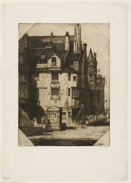 Framed Print : John Knox's House, 1905. Creator: David Young Cameron Framed Print : John Knox's House, 1905. Creator: David Young Cameron