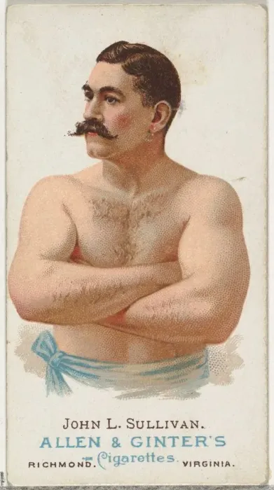 Framed Print : John L. Sullivan, Pugilist, from Worlds Champions, Series 1 (N28) for Allen & Framed Print : John L. Sullivan, Pugilist, from Worlds Champions, Series 1 (N28) for Allen &