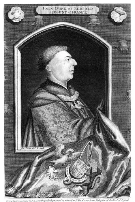 Framed Print : John of Lancaster, 1st Duke of Bedford, (18th century). Artist: George Vertue Framed Print : John of Lancaster, 1st Duke of Bedford, (18th century). Artist: George Vertue