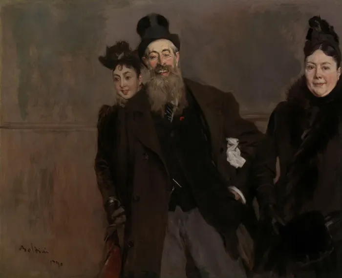 Framed Print : John Lewis Brown with Wife and Daughter, 1890. Creator: Boldini, Giovanni (1842-1931) Framed Print : John Lewis Brown with Wife and Daughter, 1890. Creator: Boldini, Giovanni (1842-1931)