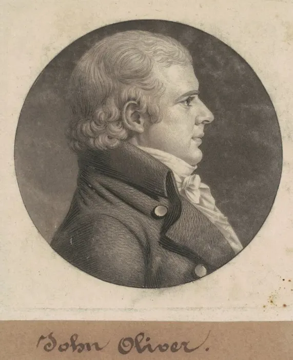 Framed Print : John Oliver, 1803. Creator: Charles Balthazar Julien Fevret de Saint-Memin Framed Print : John Oliver, 1803. Creator: Charles Balthazar Julien Fevret de Saint-Memin