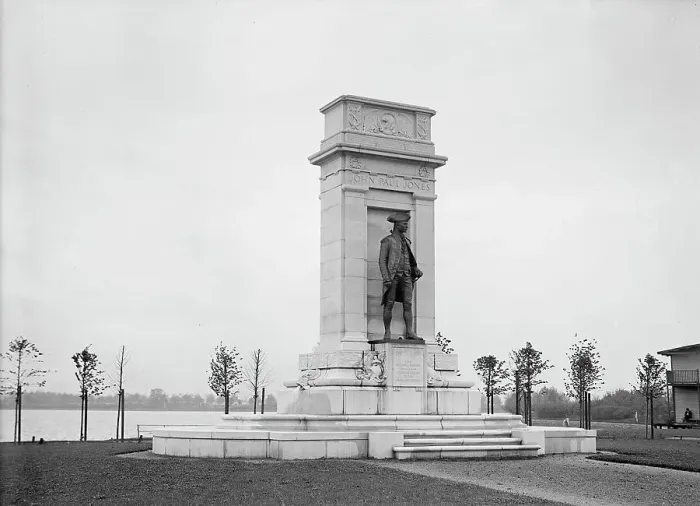 Framed Print : John Paul Jones - Statue, 1914. Creator: Harris & Ewing. John Paul Jones - Statue, 1914. Creator: Harris & Ewing Framed Print : John Paul Jones - Statue, 1914. Creator: Harris & Ewing. John Paul Jones - Statue, 1914. Creator: Harris & Ewing