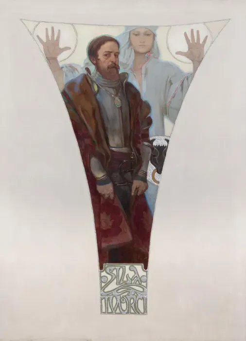 Framed Print : John of Pernstein, 1911. Artist: Mucha, Alfons Marie (1860-1939) Framed Print : John of Pernstein, 1911. Artist: Mucha, Alfons Marie (1860-1939)