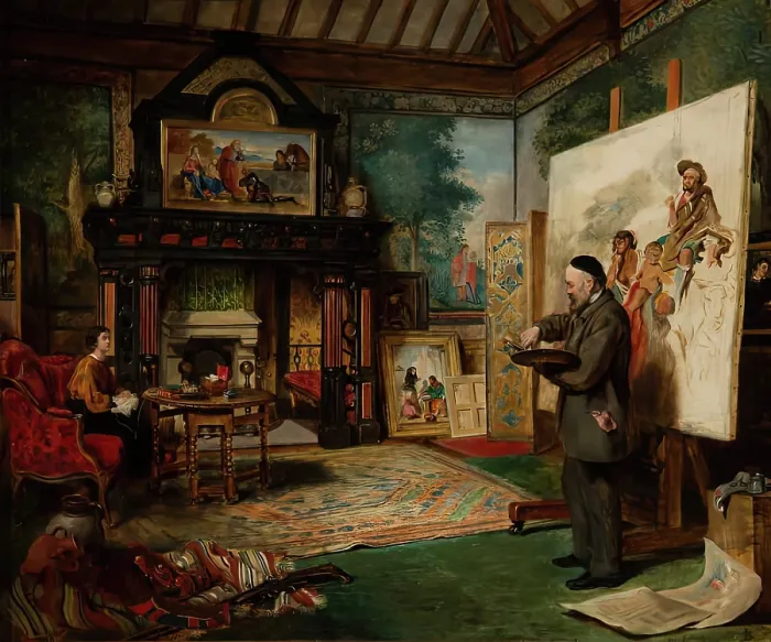 Framed Print : John Phillip in his Studio, 1863-64. Creator: John Ballantyne Framed Print : John Phillip in his Studio, 1863-64. Creator: John Ballantyne