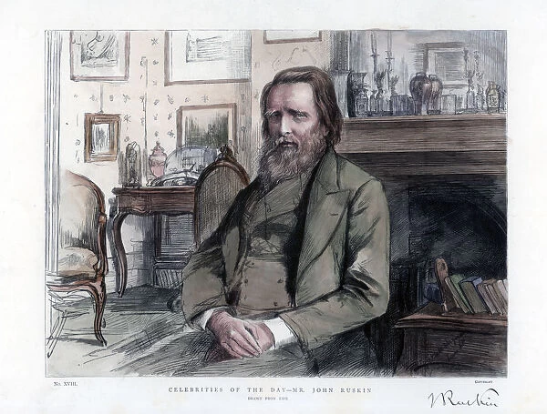 John Ruskin (1819-1900), English critic, author, poet and artist, 1886