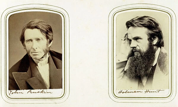 John Ruskin, English artist, poet and critic, and William Holman Hunt, English artist, 1865