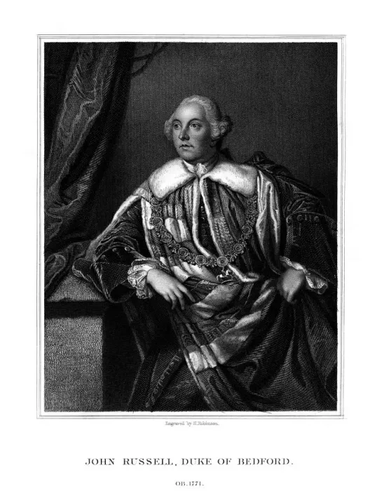 Framed Print : John Russell, 4th Duke of Bedford, British statesman, (1832). Artist: H Robinson Framed Print : John Russell, 4th Duke of Bedford, British statesman, (1832). Artist: H Robinson