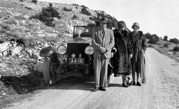 John Scott Montagu with Rolls - Royce Phantom 1. Creator: Unknown