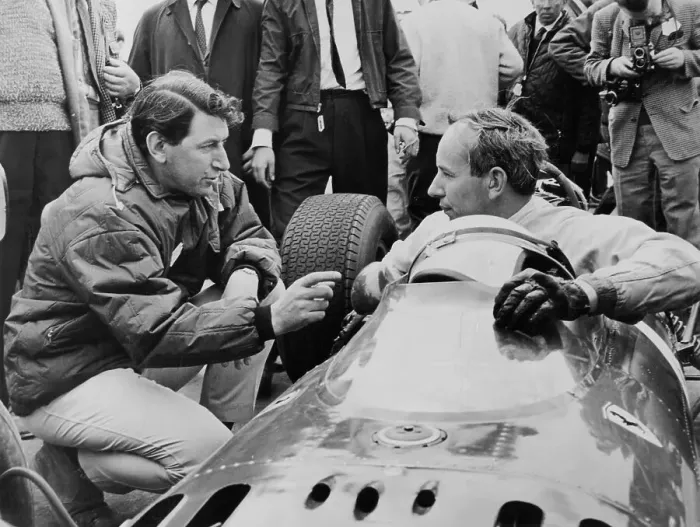 Framed Print : John Surtees in his Ferrari, c1963-c1966 Framed Print : John Surtees in his Ferrari, c1963-c1966
