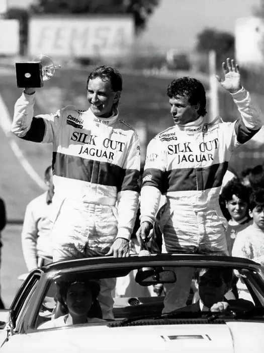 Framed Print : John Watson and Jan Lammers waving at the crowds at Jarama, Spain, 1987 Framed Print : John Watson and Jan Lammers waving at the crowds at Jarama, Spain, 1987