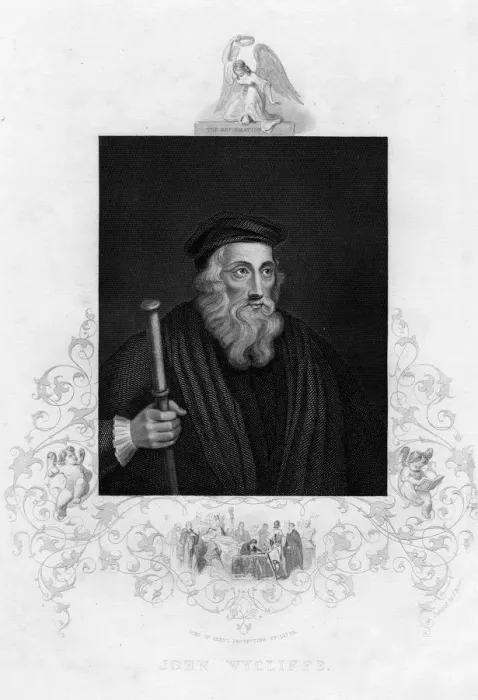 Framed Print : John Wycliffe, English theologian, 19th century. Artist: J Rogers Framed Print : John Wycliffe, English theologian, 19th century. Artist: J Rogers