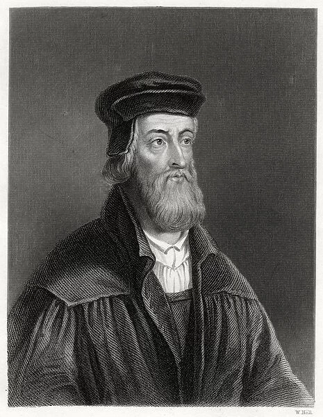 John Wycliffe, English theologian, 19th century. Artist: W Holl