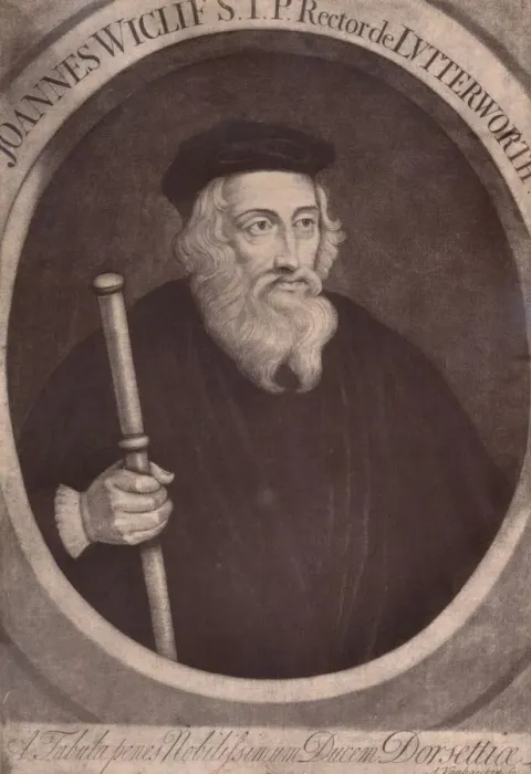 Framed Print : John Wycliffe, English theologian and religious reformer, 18th century (1894). Artist: Alexander van Haecken Framed Print : John Wycliffe, English theologian and religious reformer, 18th century (1894). Artist: Alexander van Haecken