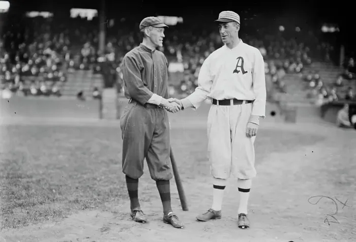 Framed Print : Johnny Evers, Boston NL and Eddie Plank, Philadelphia AL (baseball), 1914. Creator: Bain News Service Framed Print : Johnny Evers, Boston NL and Eddie Plank, Philadelphia AL (baseball), 1914. Creator: Bain News Service