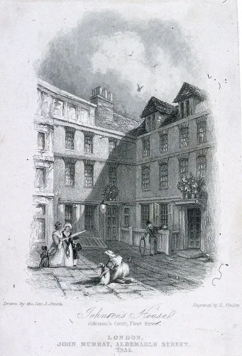 Framed Print : Johnsons Court, Fleet Street, London, 1835. Artist: Edward Francis Finden Framed Print : Johnsons Court, Fleet Street, London, 1835. Artist: Edward Francis Finden