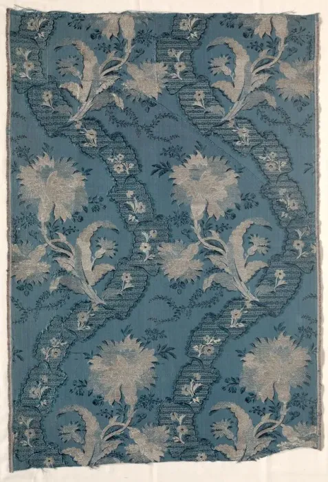Framed Print : Two Joined Panels of Figured Silk, 1723-1774. Creator: Unknown