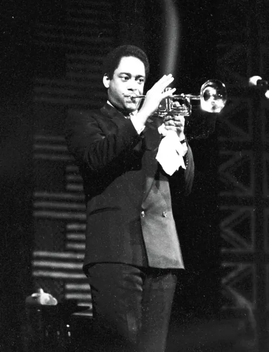 Framed Print : Jon Faddis, Philip Morris Jazz Festival, Dominion Theatre, London, 1985. Creator: Brian O'Connor Framed Print : Jon Faddis, Philip Morris Jazz Festival, Dominion Theatre, London, 1985. Creator: Brian O'Connor