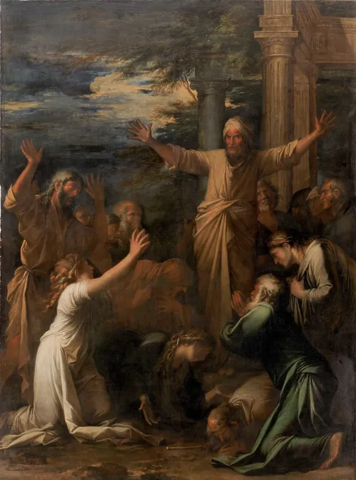 Framed Print : Jonah Preaches at Nineveh, 1661. Creator: Rosa, Salvatore (1615-1673) Framed Print : Jonah Preaches at Nineveh, 1661. Creator: Rosa, Salvatore (1615-1673)