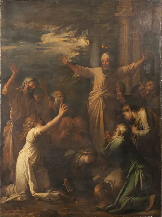 Framed Print : Jonah Preaching to the People of Niniveh, 1661. Creator: Salvator Rosa