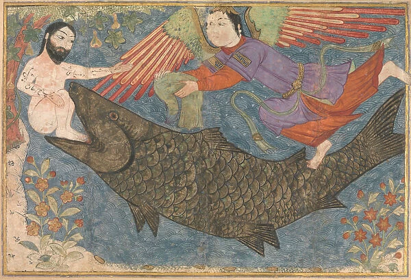 Jonah and the Whale, Folio from a Jami al-Tavarikh (Compendium of Chronicles), ca. 1400