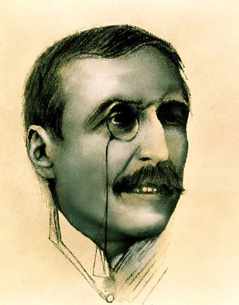Jose Maria Eca de Queiroz. (1845-1900), Portuguese novelist, drawing, 1899