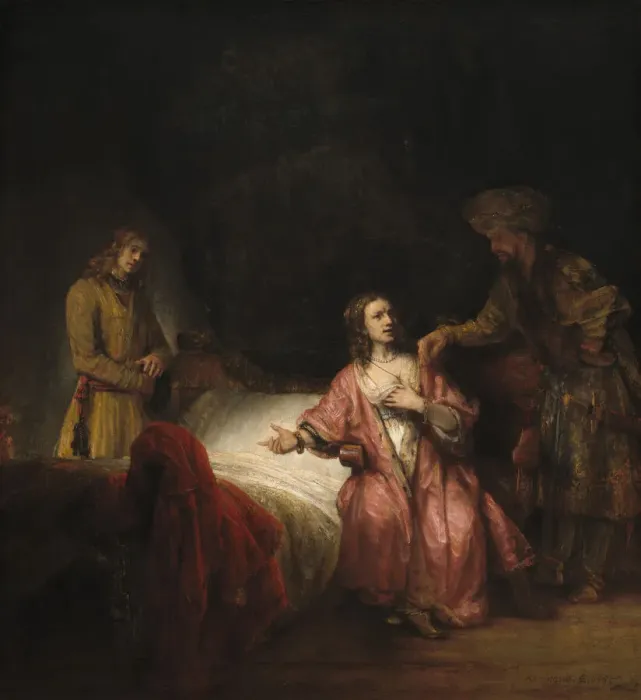 Framed Print : Joseph Accused by Potiphars Wife, 1655. Creator: Rembrandt Workshop Framed Print : Joseph Accused by Potiphars Wife, 1655. Creator: Rembrandt Workshop