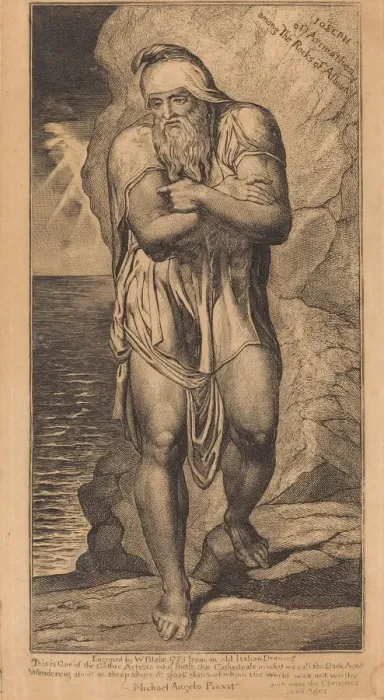 Framed Print : Joseph of Arimathea Among the Rocks of Albion, c. 1803 / 1810. Creator: William Blake Framed Print : Joseph of Arimathea Among the Rocks of Albion, c. 1803 / 1810. Creator: William Blake