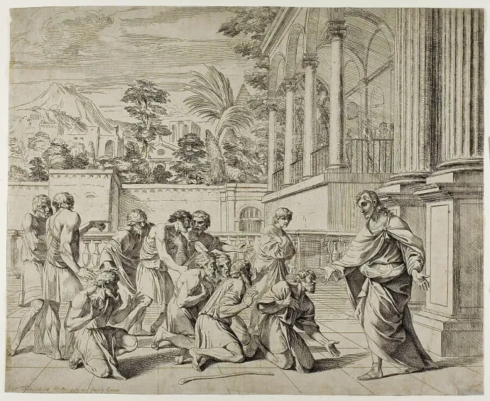 Framed Print : Joseph and his Brethren, c.1657. Creator: Pier Francesco Mola