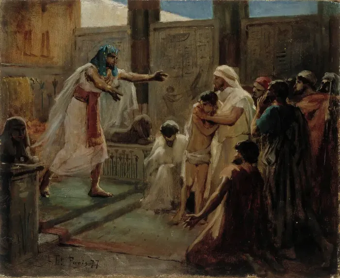 Framed Print : Joseph and his brothers, 1877. Creator: Albert Edelfelt Framed Print : Joseph and his brothers, 1877. Creator: Albert Edelfelt