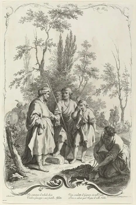 Framed Print : Joseph and His Brothers, c. 1745. Creator: Joseph Wagner Framed Print : Joseph and His Brothers, c. 1745. Creator: Joseph Wagner