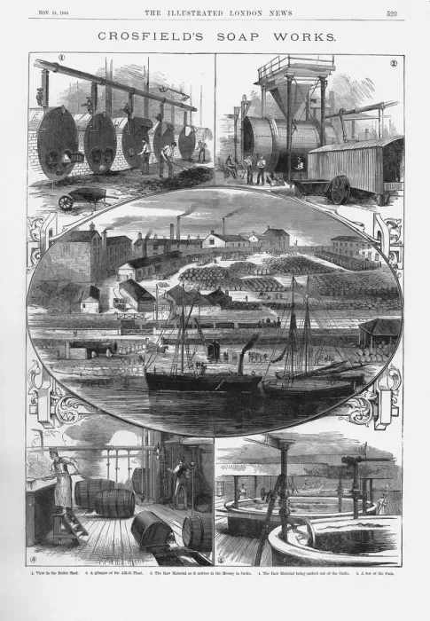 Framed Print : Joseph Crosfield & Sons soap factory at Bank Quarry, Warrington, Cheshire, 1886 Framed Print : Joseph Crosfield & Sons soap factory at Bank Quarry, Warrington, Cheshire, 1886