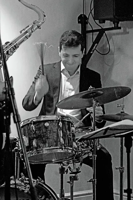 Framed Print : Joseph Dessauer, Davison-Hemstock Quintet, Spike's Place, Beckenham, Kent, 2024. Creator: Brian O'Connor Framed Print : Joseph Dessauer, Davison-Hemstock Quintet, Spike's Place, Beckenham, Kent, 2024. Creator: Brian O'Connor