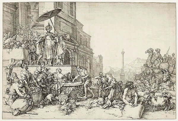 Joseph Distributing Grain to Egypt, 1644. Creator: Bartholomeus Breenbergh