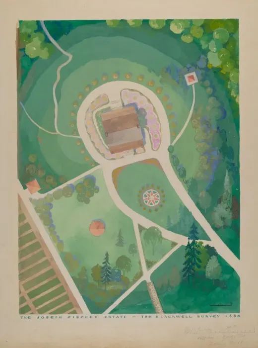 Framed Print : Joseph Fisher Estate, c. 1936. Creator: George Stonehill Framed Print : Joseph Fisher Estate, c. 1936. Creator: George Stonehill