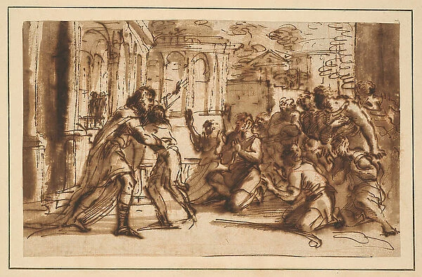 Joseph Greeting his Brothers, c.1656. Creator: Pier Francesco Mola